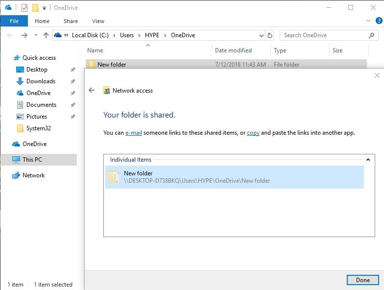Open your shared folder.