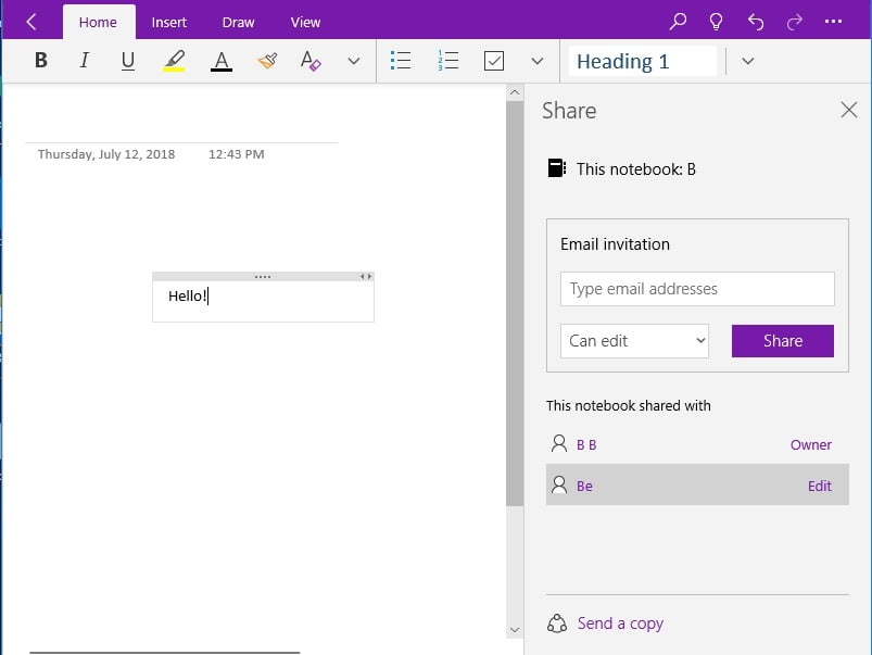 Invite people to access your notebook.