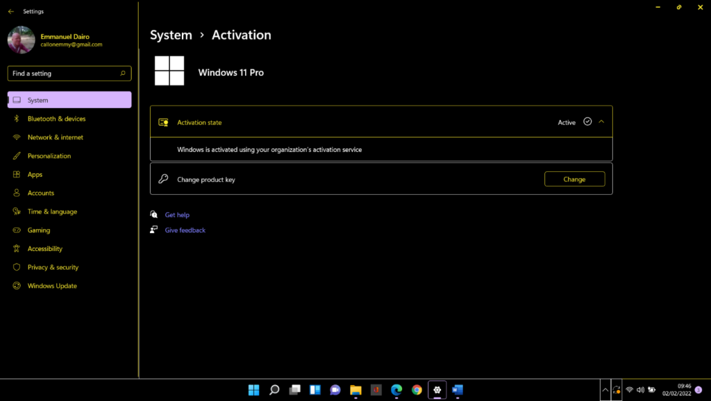 Check the system’s activation status